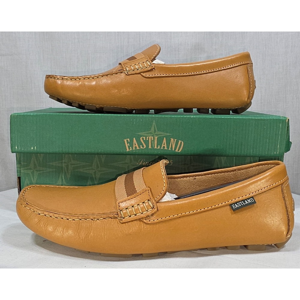 Eastland Whitman Camel Leather Driving Loafers Men's 8 Slip On Shoes - Picture 2 of 11